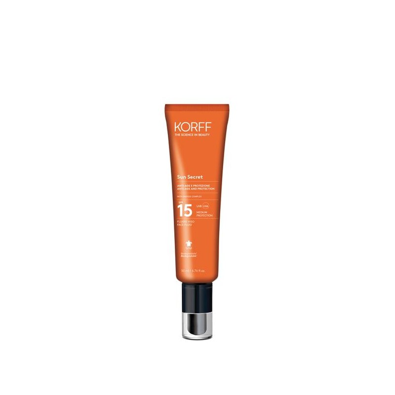 Korff Sun Secret Fluido Viso SPF15 50 ml - Protezione Media 