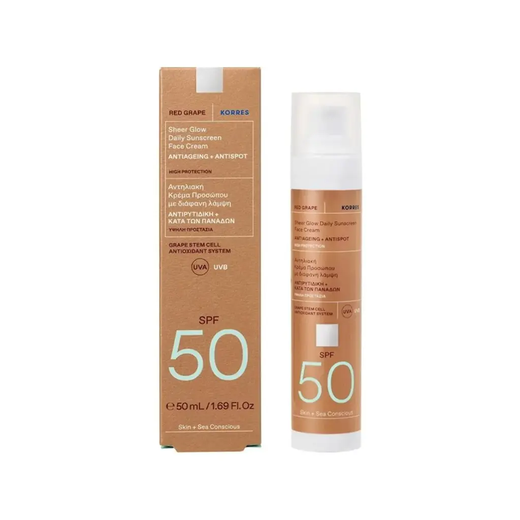 Korres spf 50 face sheer glow 50ml