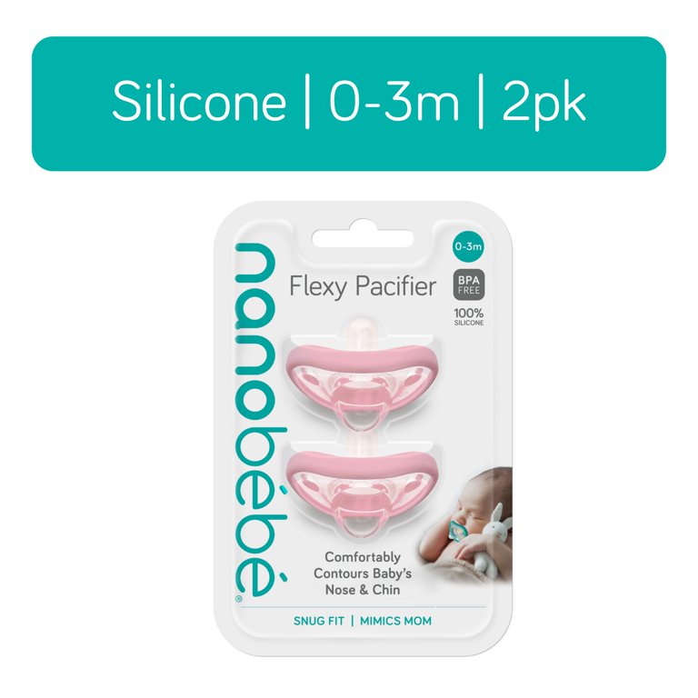 NANOBEBE FLEXY SOOTHERS 0-3M PINK