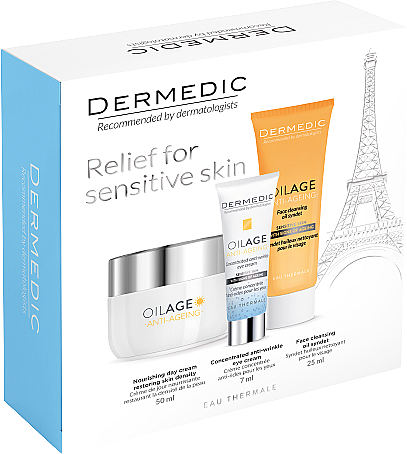 Dermedic OILAGE SET nourishing day cream restoring skin density 50ml+face cleansing oil syndet 25ml+conce anti-wrinkle eye cream 7 ml