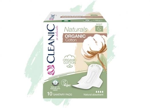 Harper Hygienics Sanitary Cleanic Natural Organic Cotton Night 10 Pcs