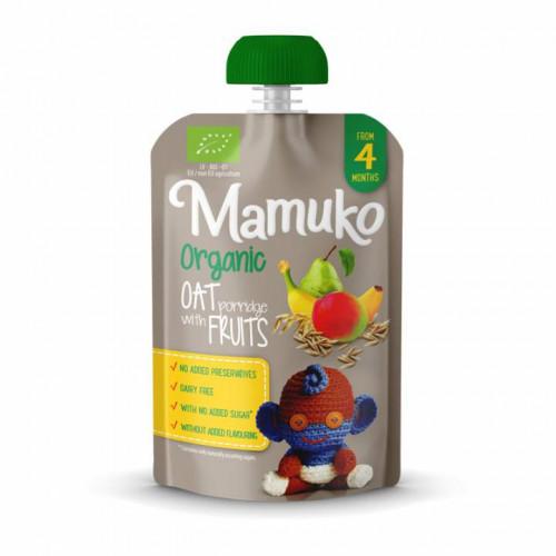 MAMUKO ORGANIC OAT PORRIDGE WITH FRUITS PUREE 4+ 100g