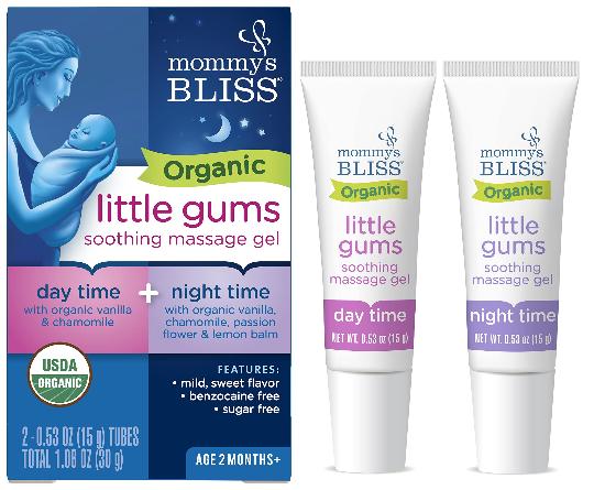 Mommys Bliss Organic Little Gums Soothing Massage Gel Day Time/Night Time Combo Pack