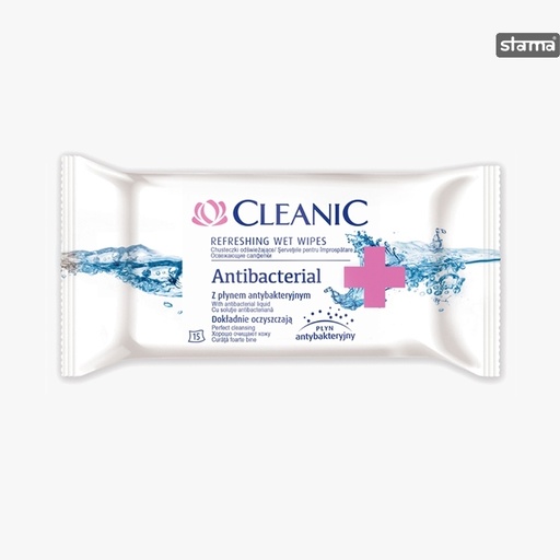 HARPER HYGENICS CLEANIC ANTIBACTERIAL WIPES 15 PCS