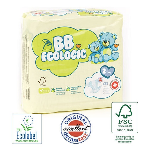 [7640118232202] Bb Ecologic Mini T2 3-6Kg 32Pcs