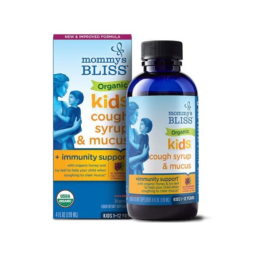 [679234071522] Mommys Bliss Organic Kids  Cough Syrup & Mucus Relief + Immunity Boost Day Time 120Ml