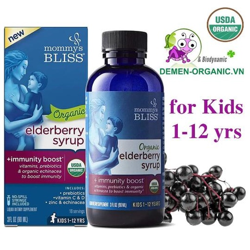 [715801] Mommys Bliss Organic Kids  Elderbery Syrup + Immunity Boost 90Ml